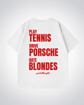 Play, Drive, Date... Oversized Shirt - White Back (Designed)