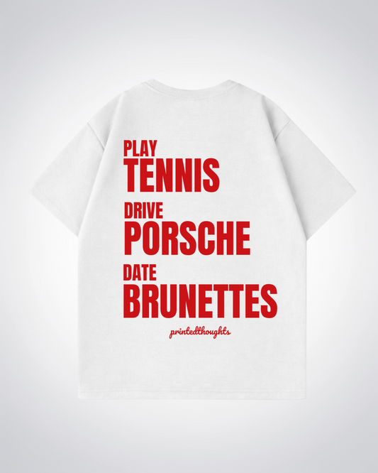 Play, Drive, Date... Oversized Shirt - White Back (Designed)