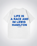 Life Is a Race Oversized Shirt - White Back (Designed)