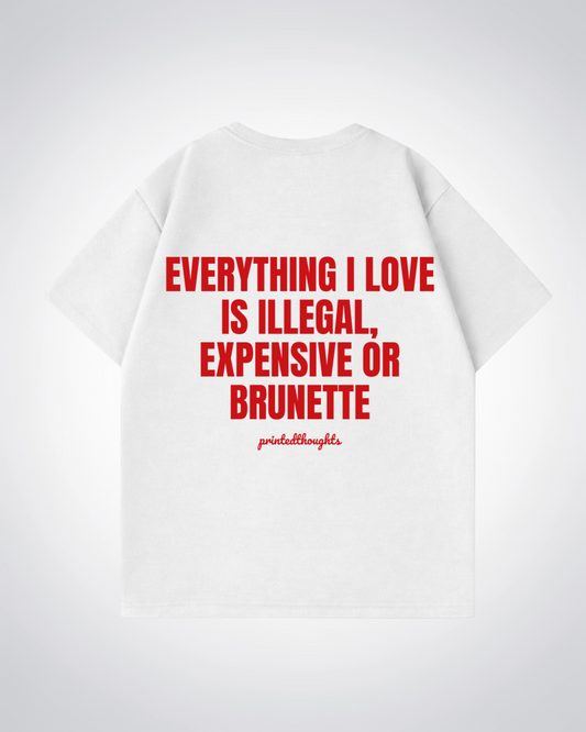Everything I Love Oversized Shirt - White Back (Designed)